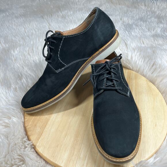 Clarks Atticus Lace Oxford Shoes Mens 9.5M Black Nubuck Suede Model #26142030 main image 2
